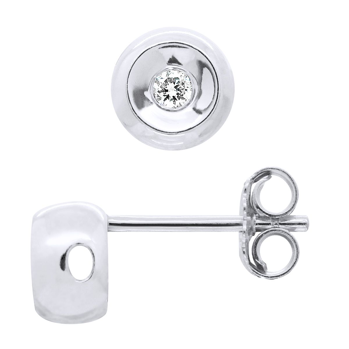 Herzförmige Diamant-Ohrstecker