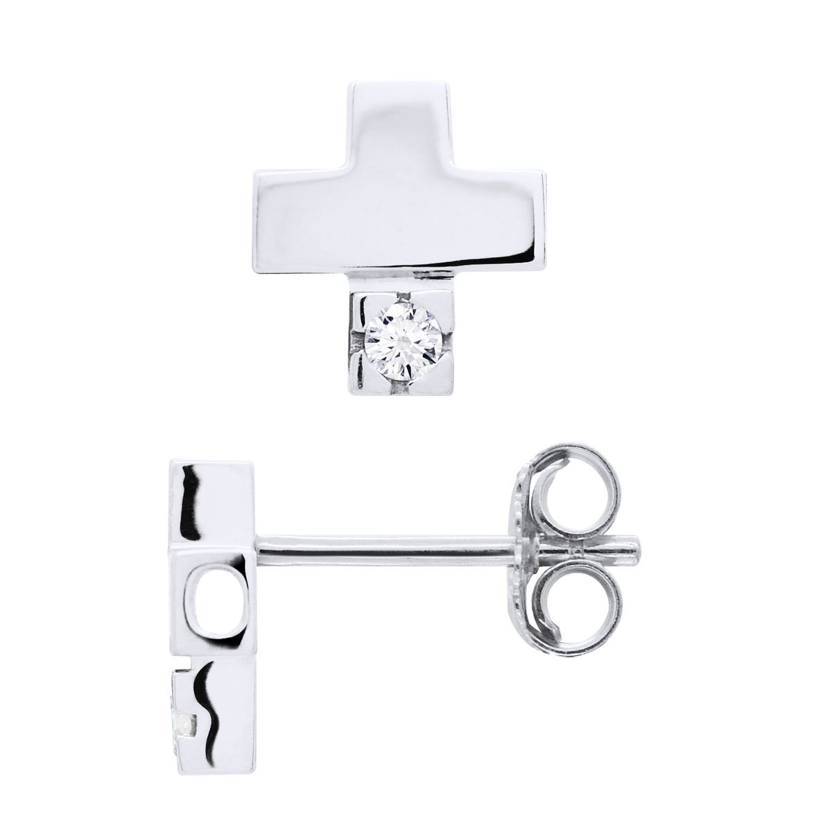 Herzförmige Diamant-Ohrstecker