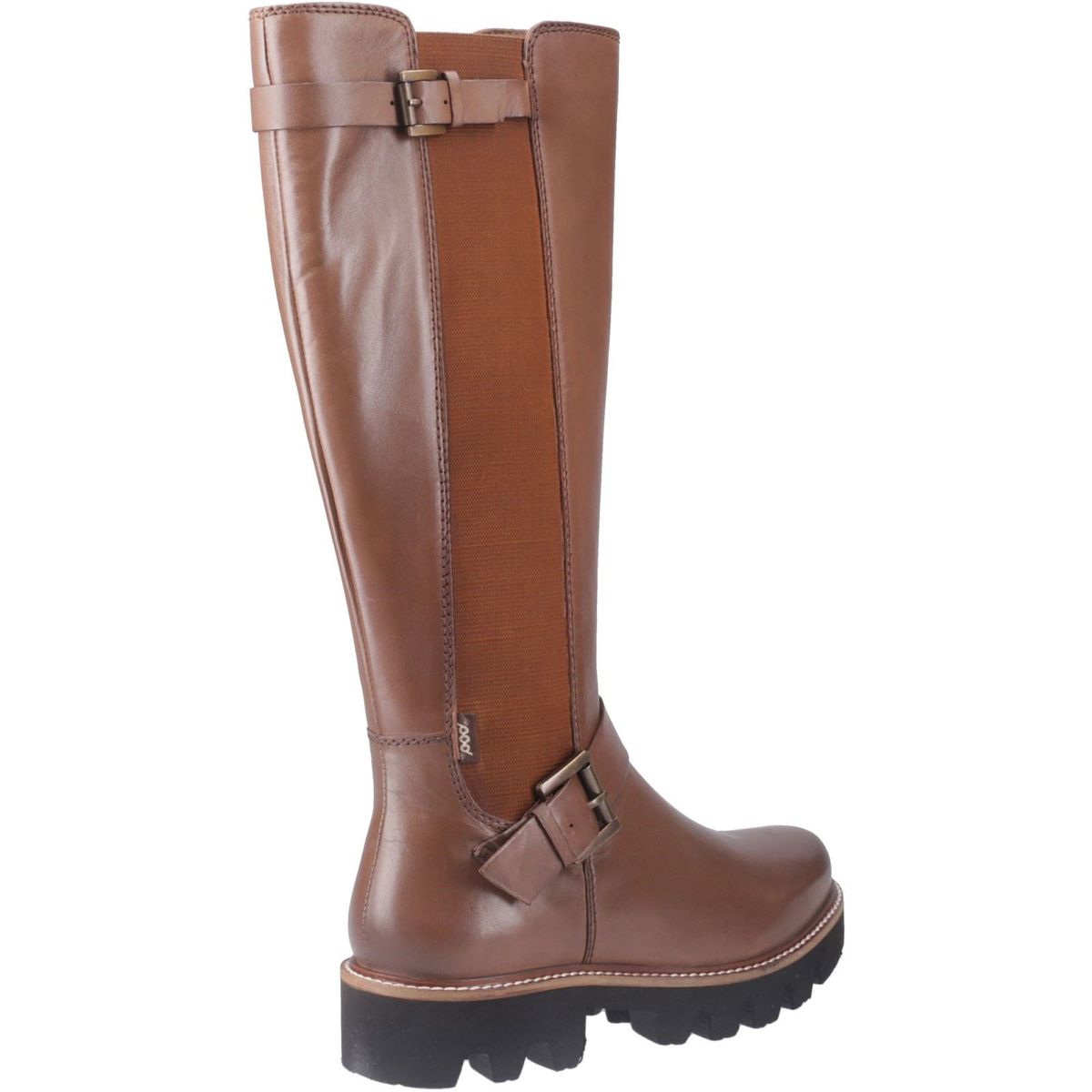 Kniehohe Lederstiefel mit Schnallen