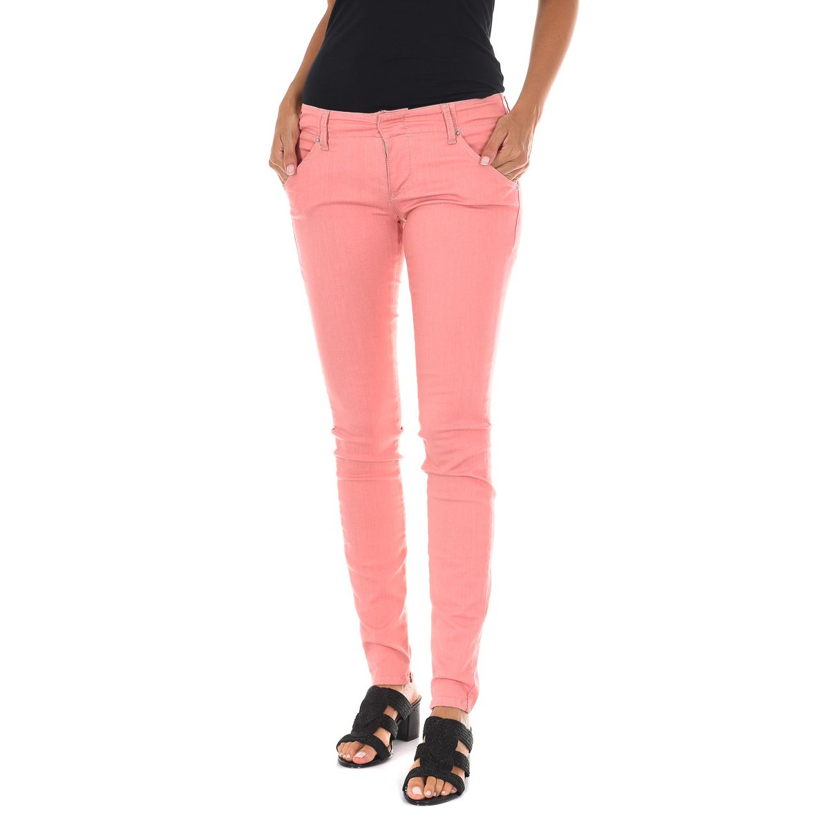 Schmal geschnittene Stretch-Baumwollhose