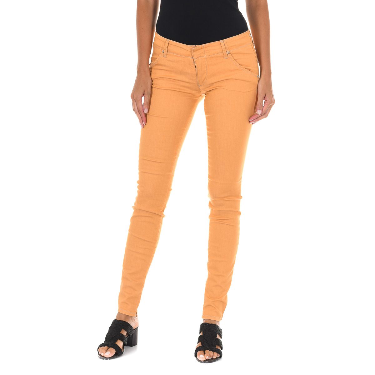 Schmal geschnittene Stretch-Baumwollhose