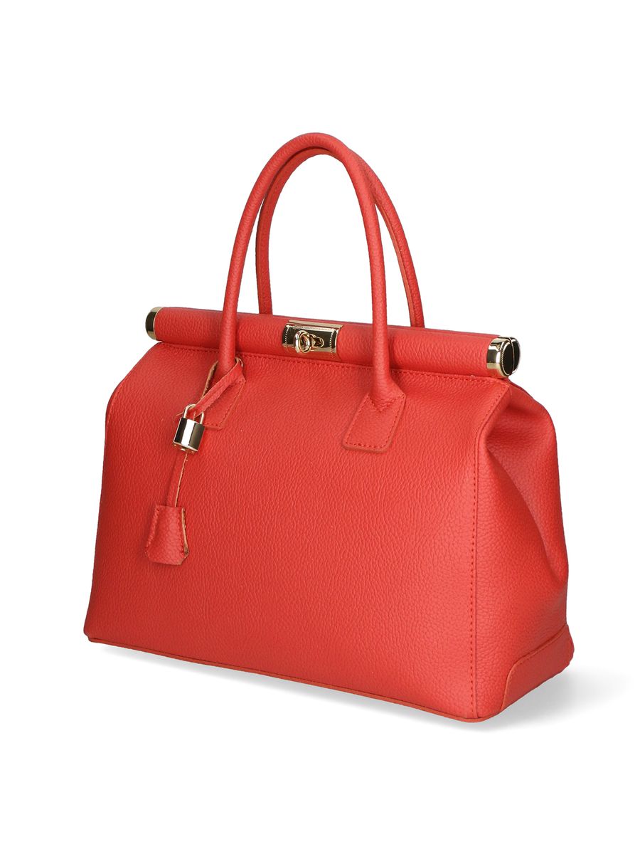 Strukturierte Handtasche aus genarbtem Leder