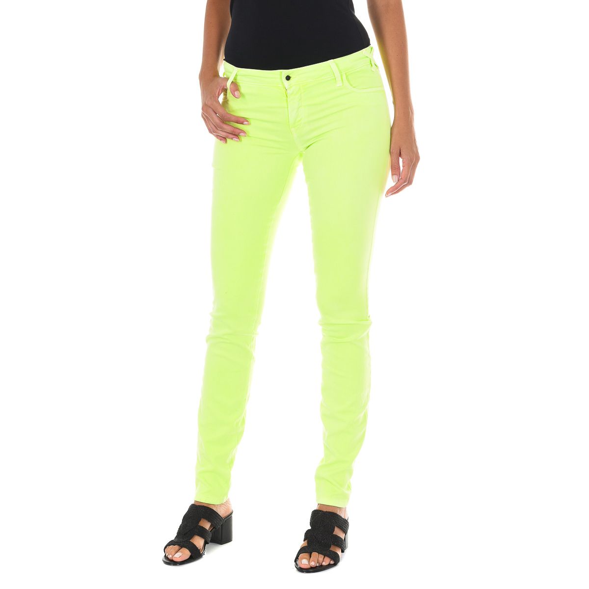Schmale Low-Rise Baumwollhose