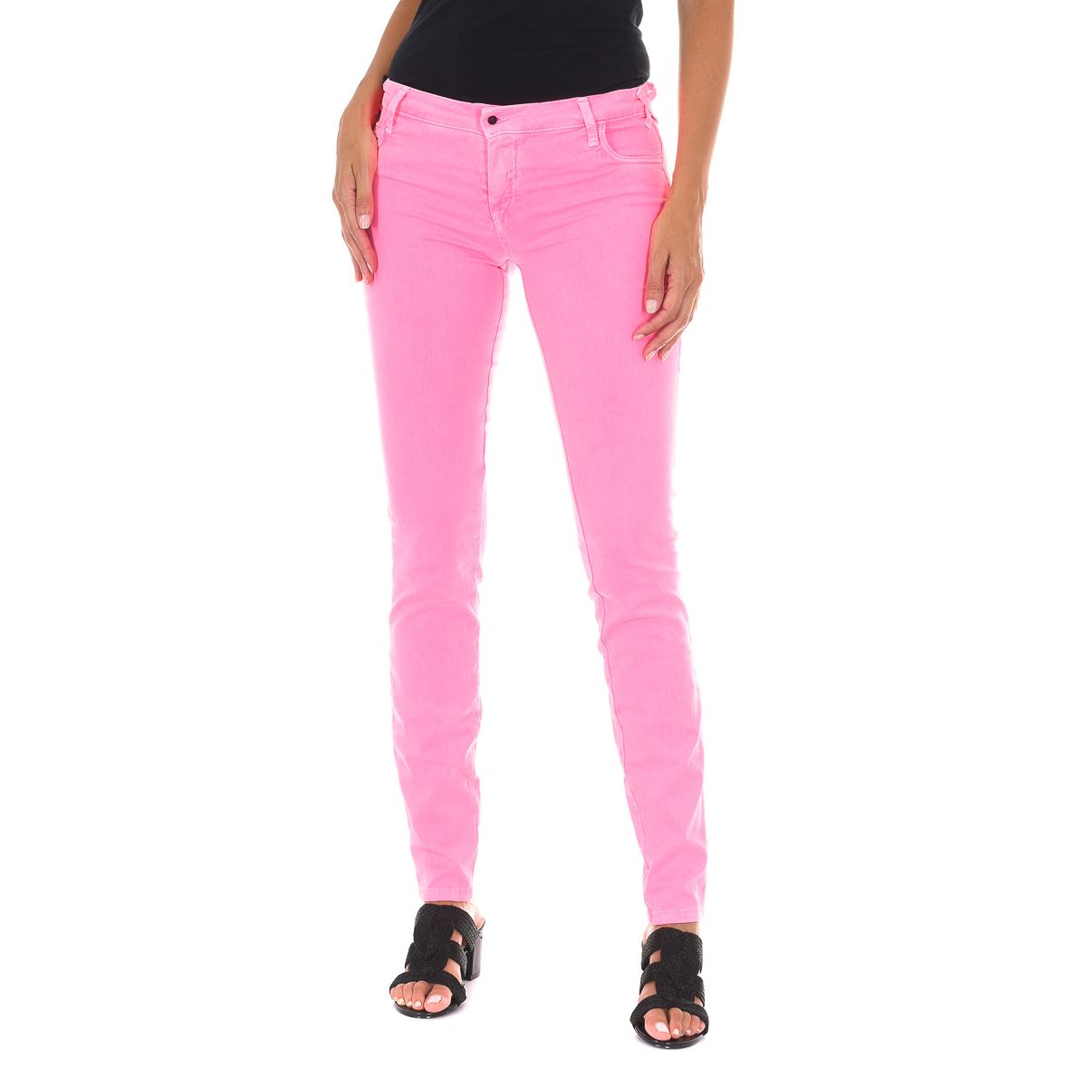 Schmale Low-Rise Baumwollhose