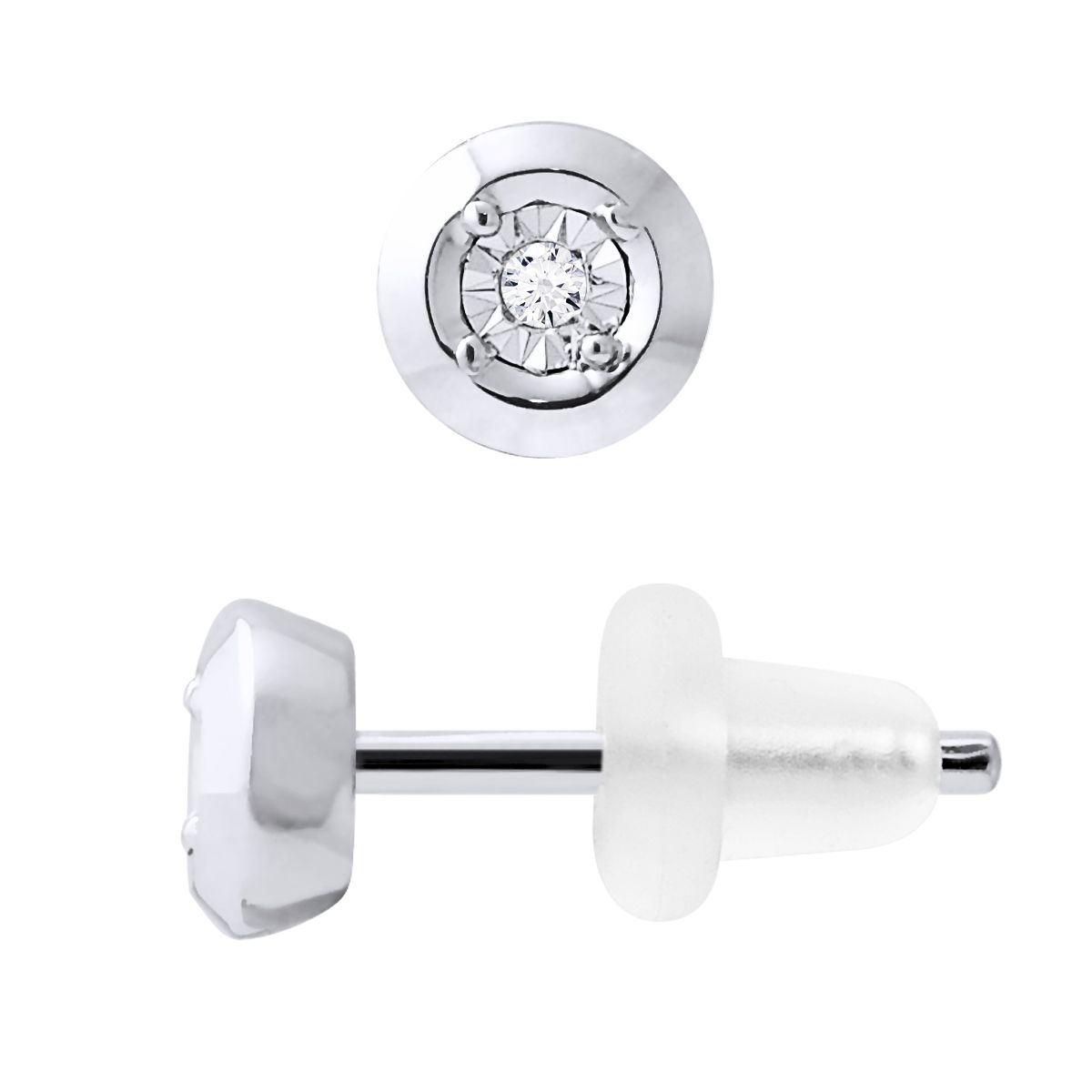 Diamant-Ohrstecker mit Illusionsfassung