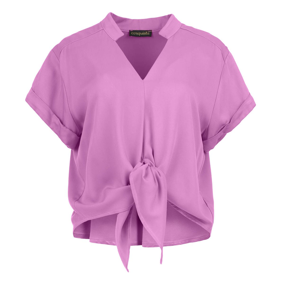V-Ausschnitt Bluse mit Bindedetail
