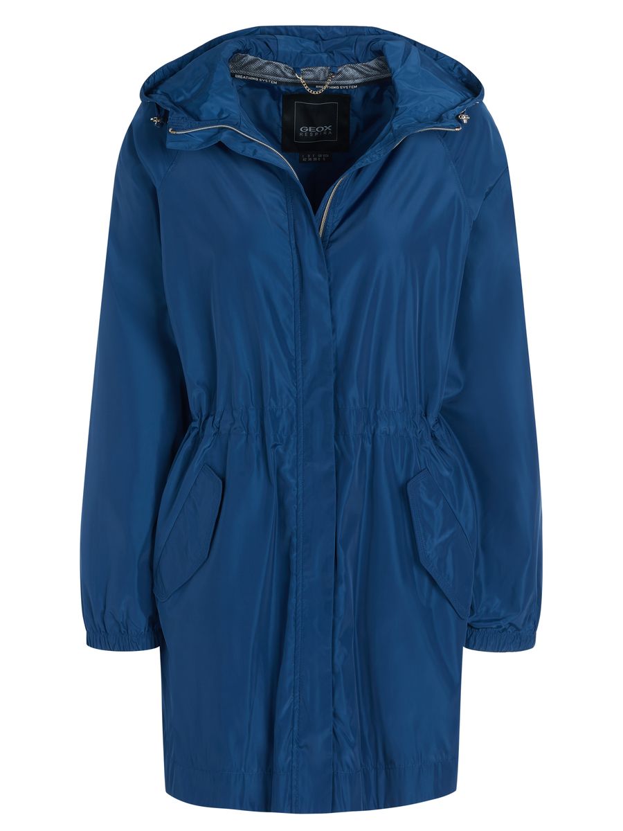 Leichter Parka mit Kapuze und Kordelzug