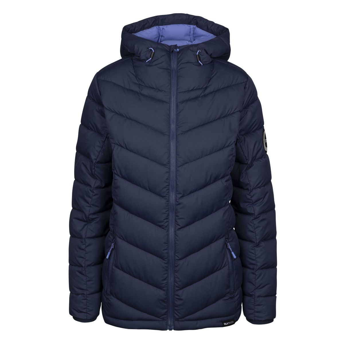 Gesteppte Kapuzenjacke mit Chevron-Muster
