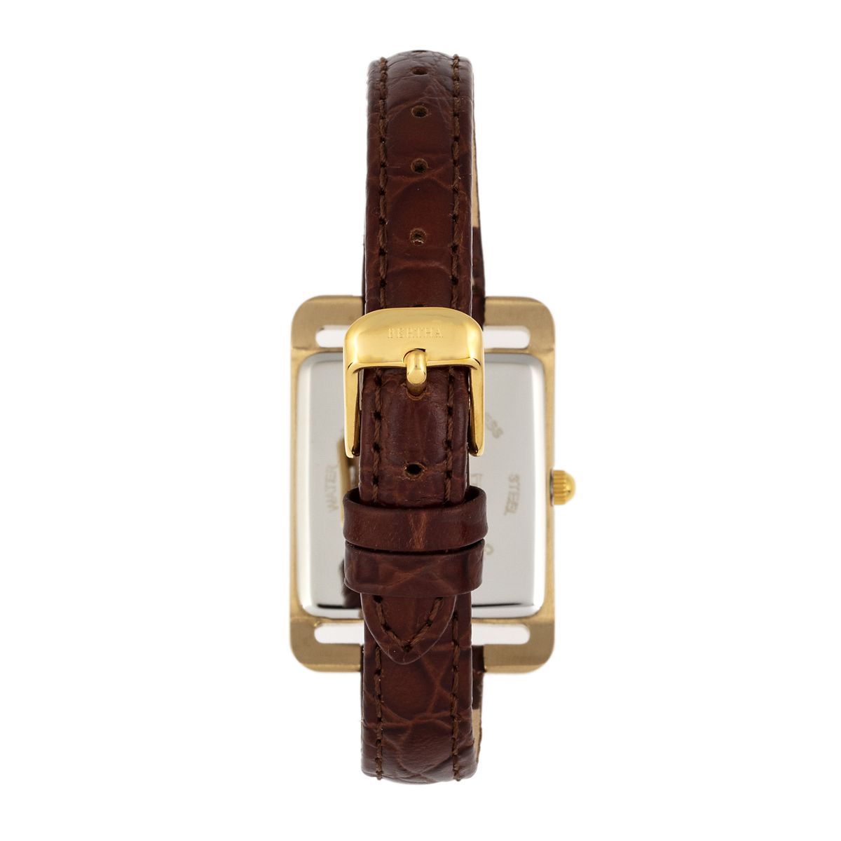 Rechteckige Armbanduhr mit Perlmutt
