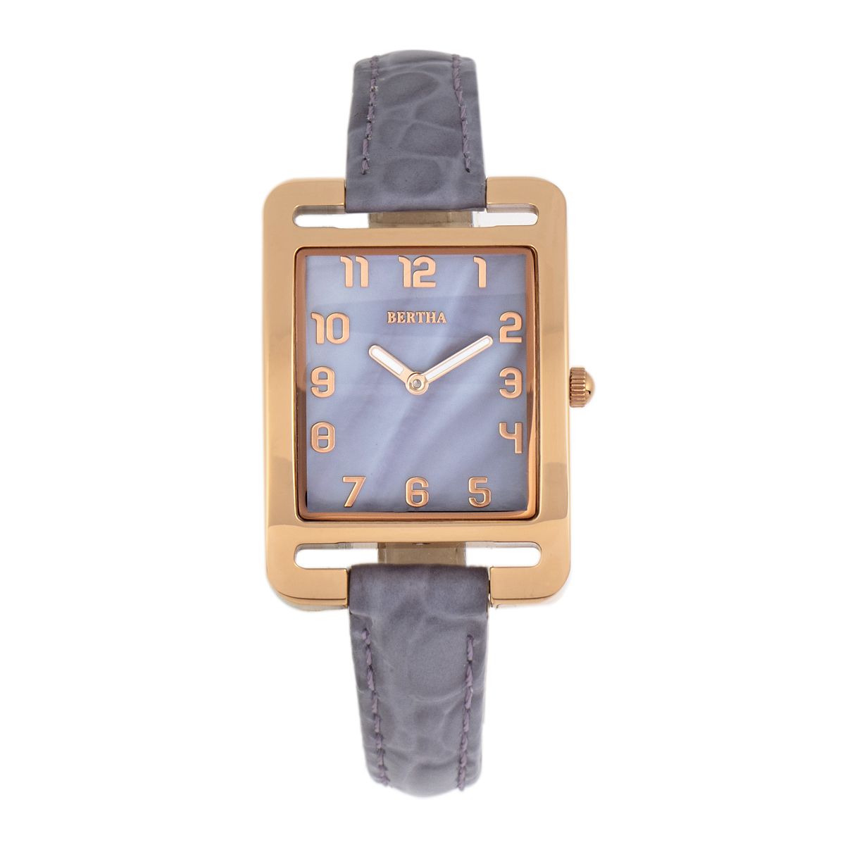 Rechteckige Armbanduhr mit Perlmutt