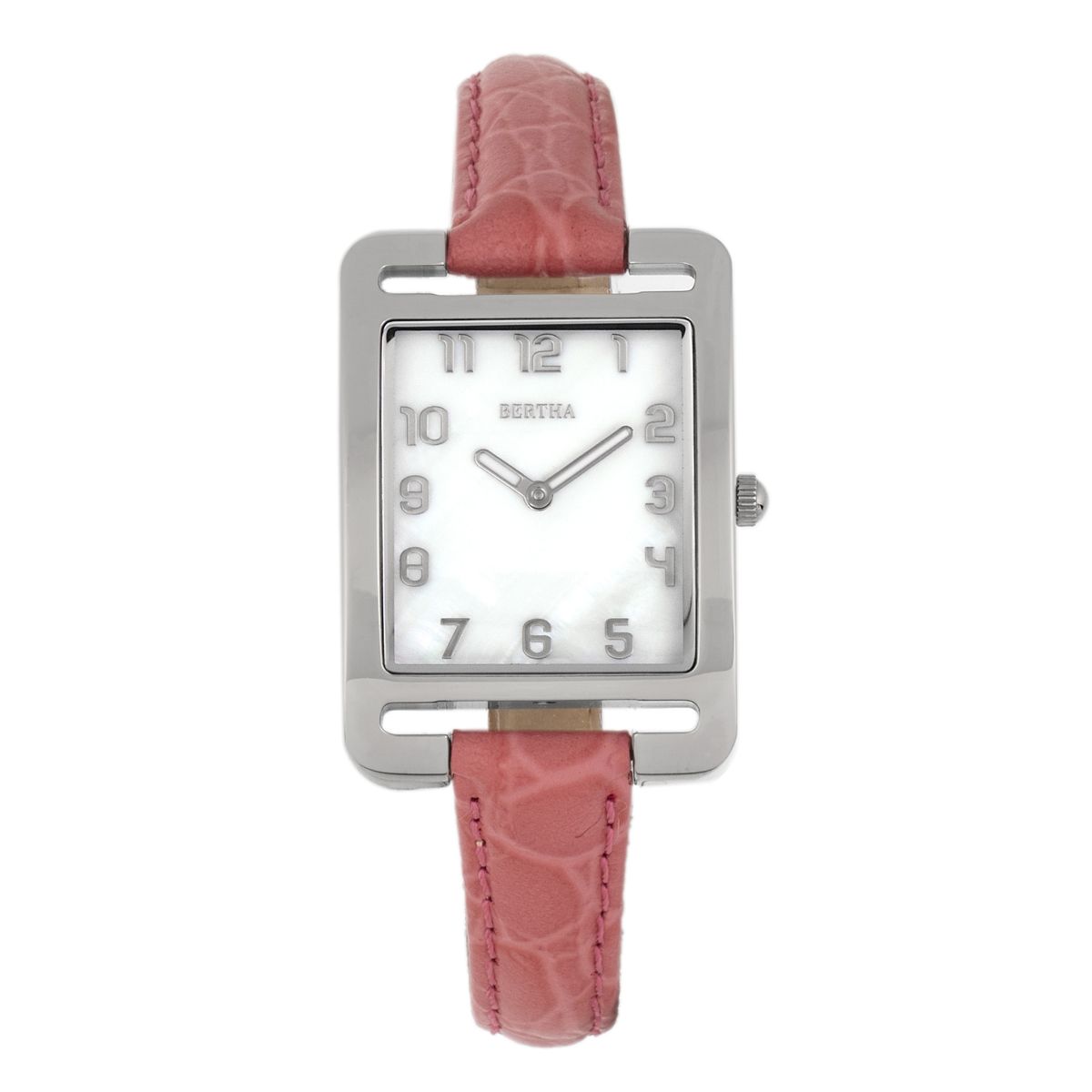 Rechteckige Armbanduhr mit Perlmutt