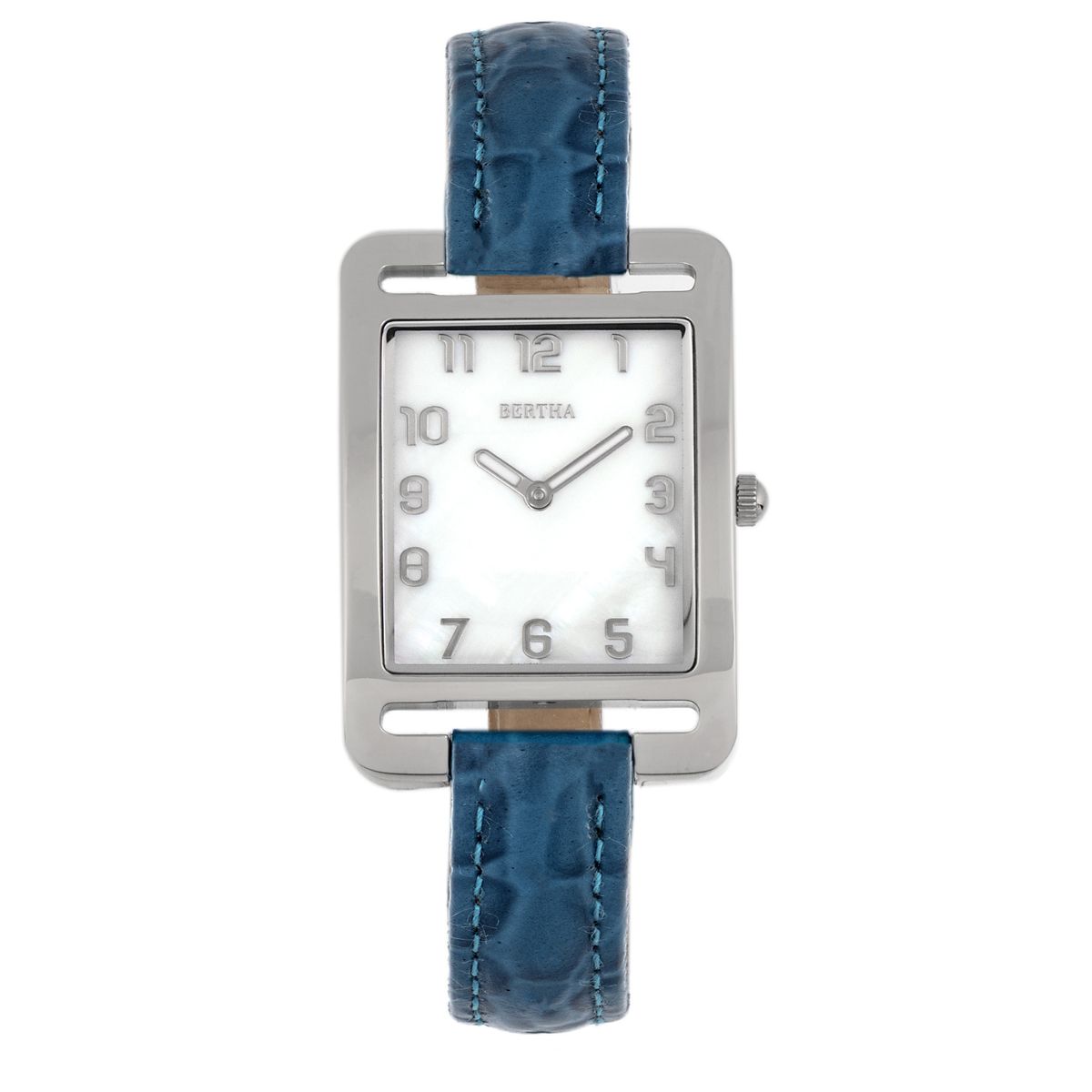 Rechteckige Armbanduhr mit Perlmutt