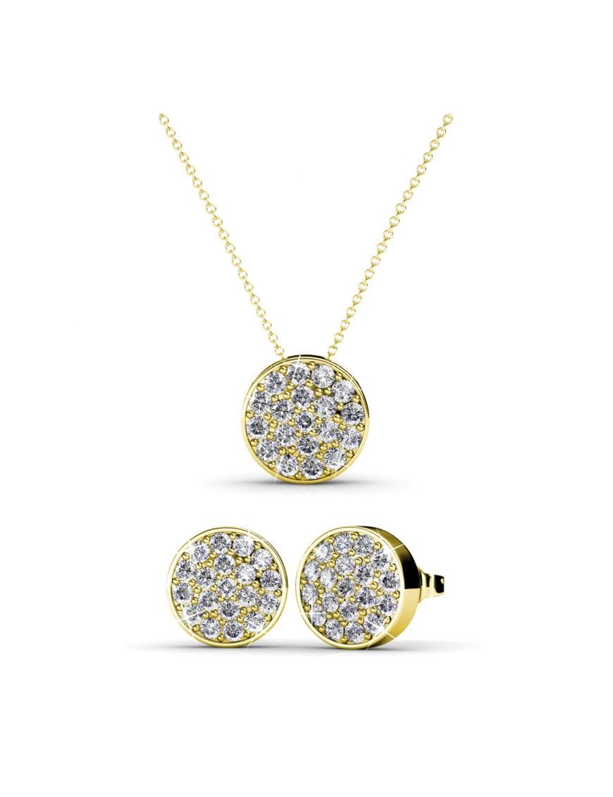 Elegantes rundes Schmuckset mit Kristallen