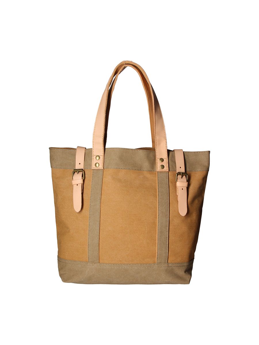 Handgefertigte Canvas- und Leder-Tote