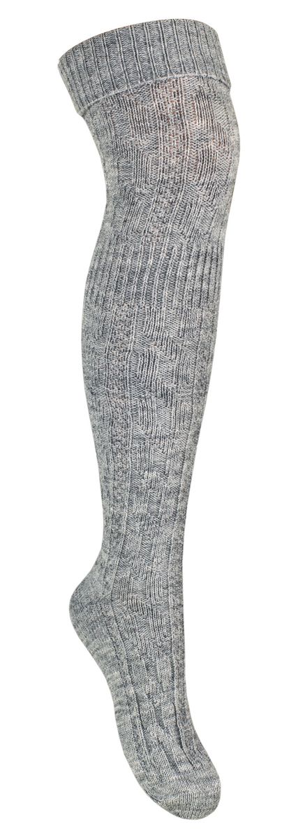 Strukturierte Overknee-Wollsocken