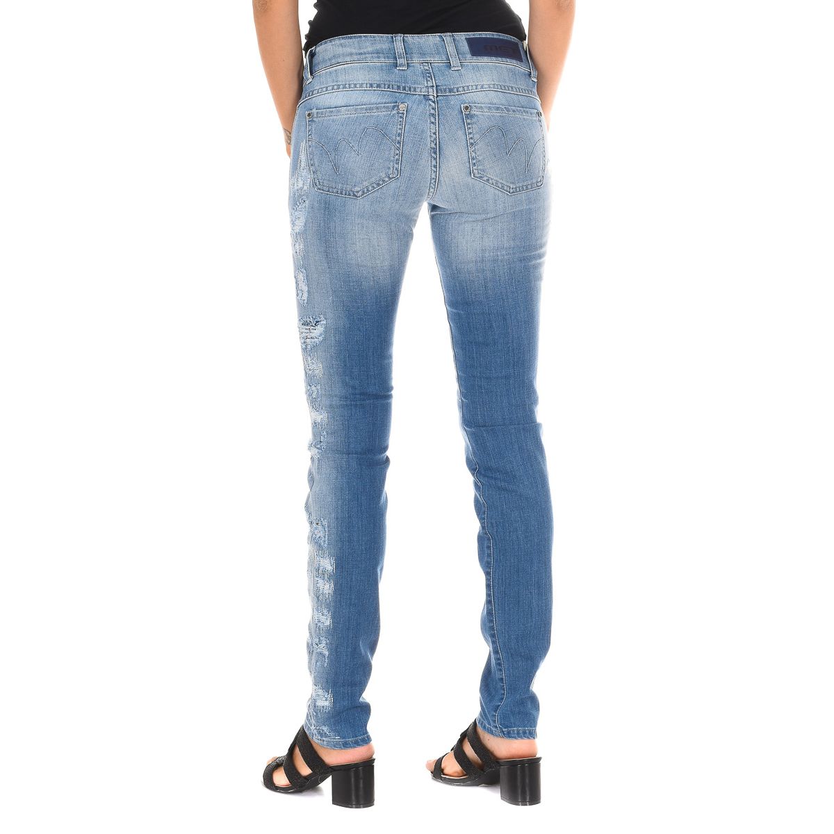 Distressed Slim-Fit Denim-Jeans