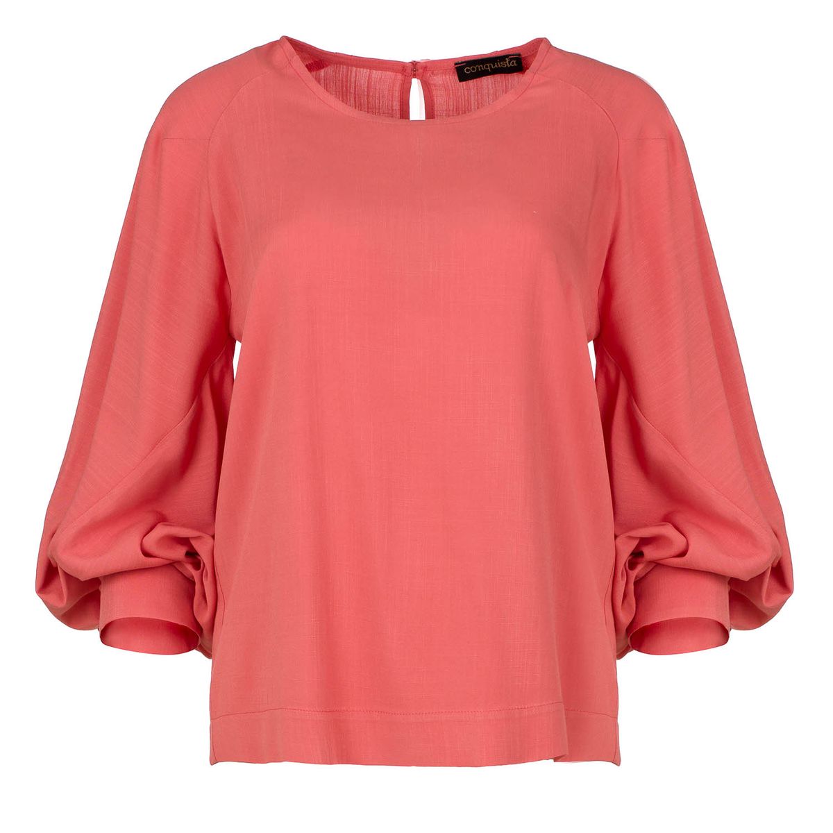Leinenbluse mit Ballonärmeln
