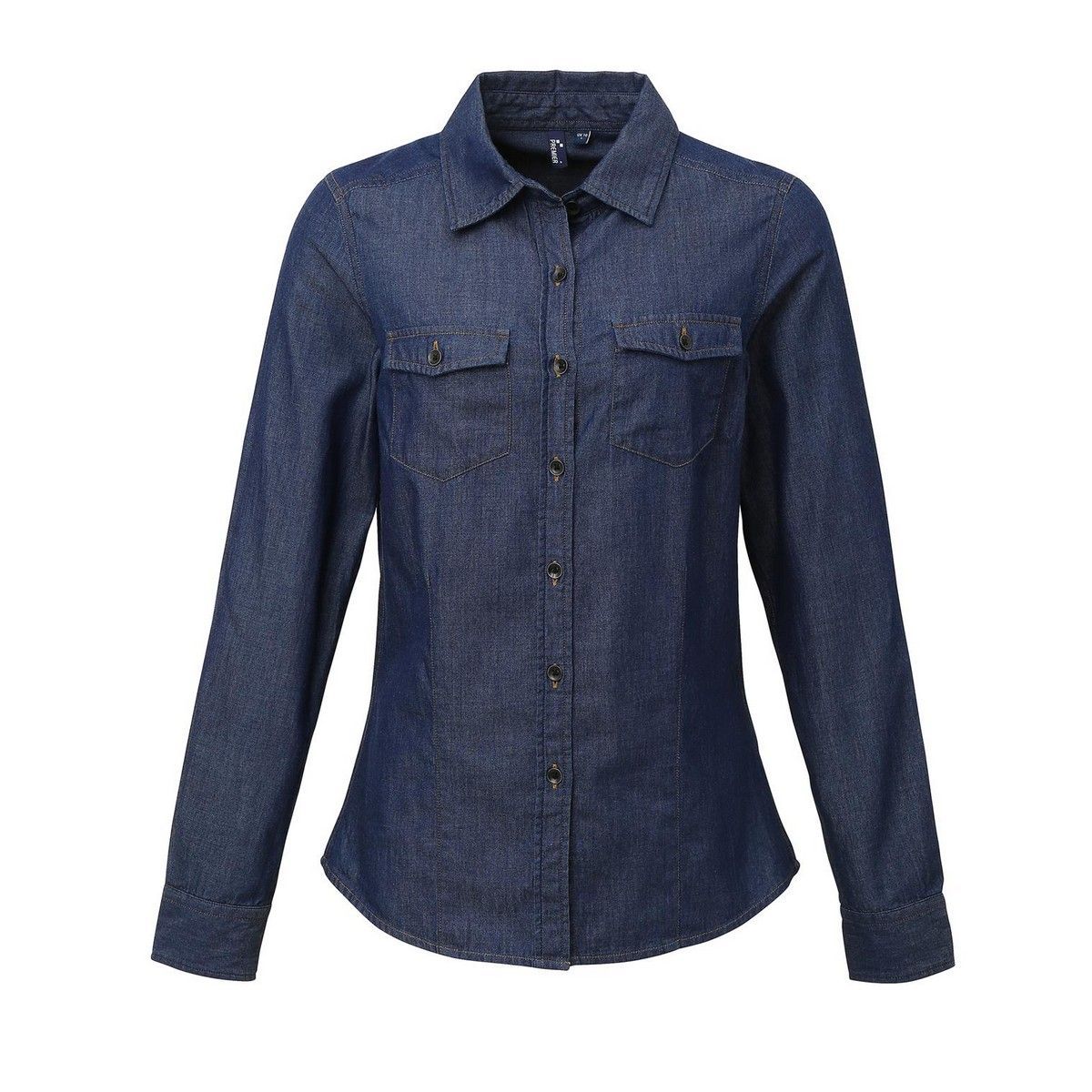 Indigo Jeanshemd mit Taschen