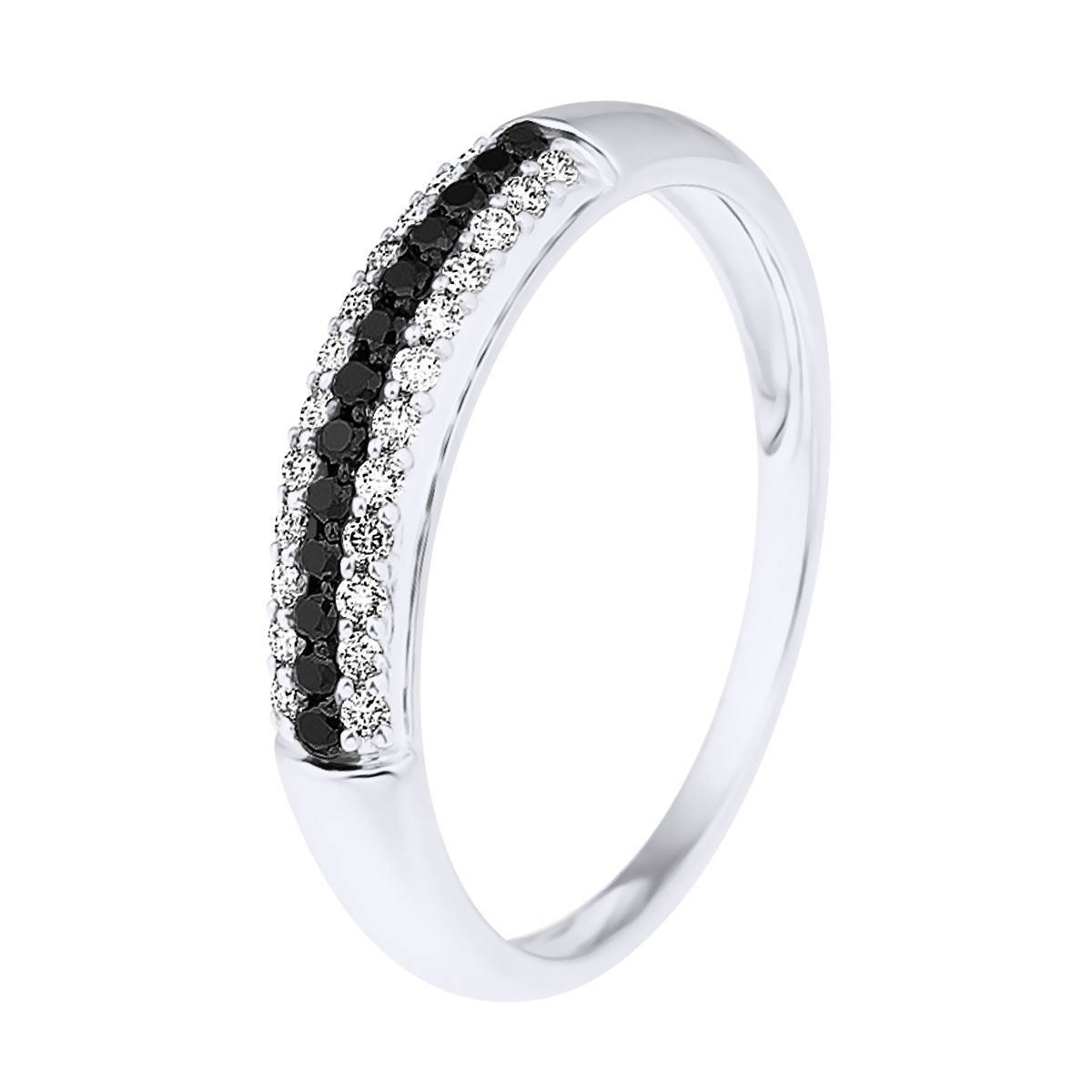 Dreireihiges Diamant-Pavé-Band