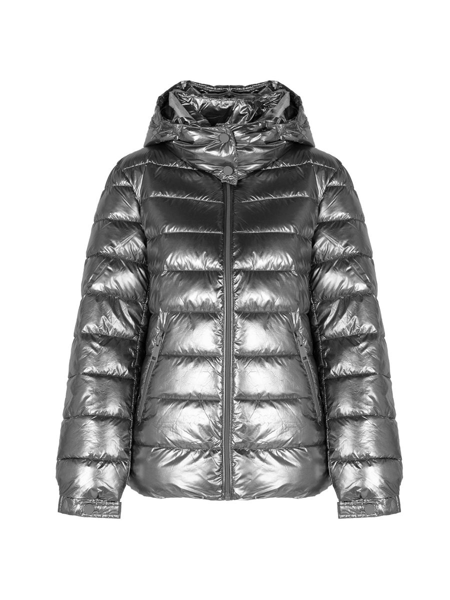 Gesteppter Puffer mit Metallic-Finish
