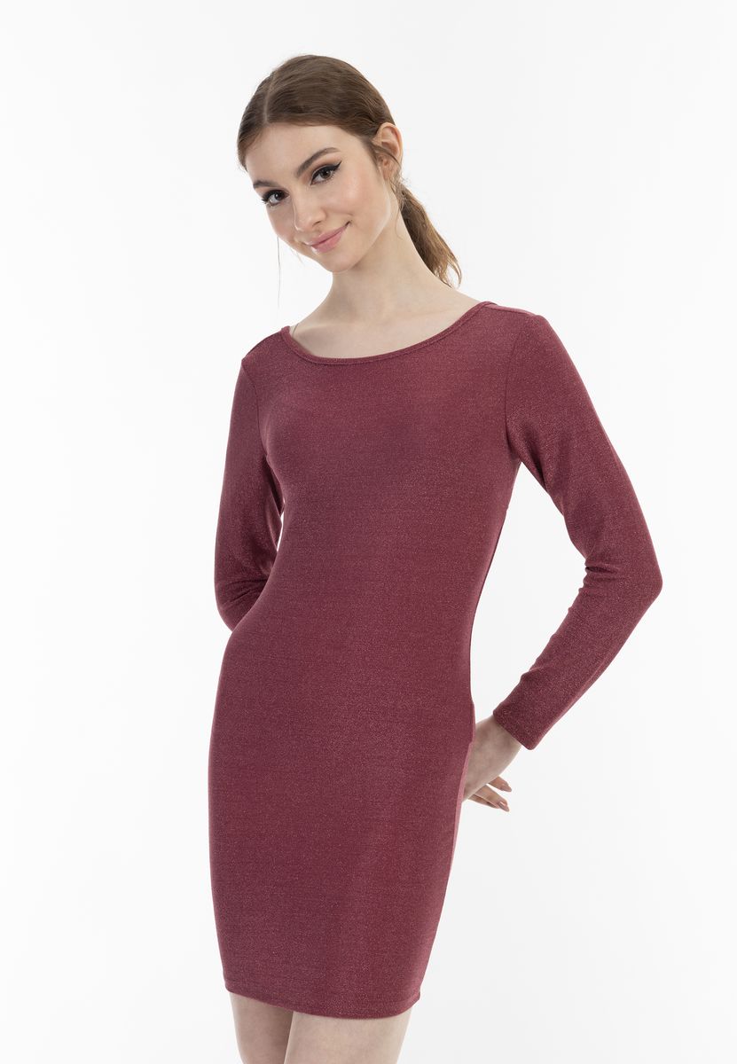 Schimmerndes Langarm-Minikleid