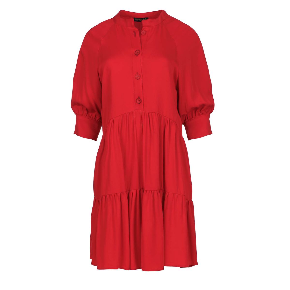 Gestuftes Rüschen-Mini-Raglan-Kleid