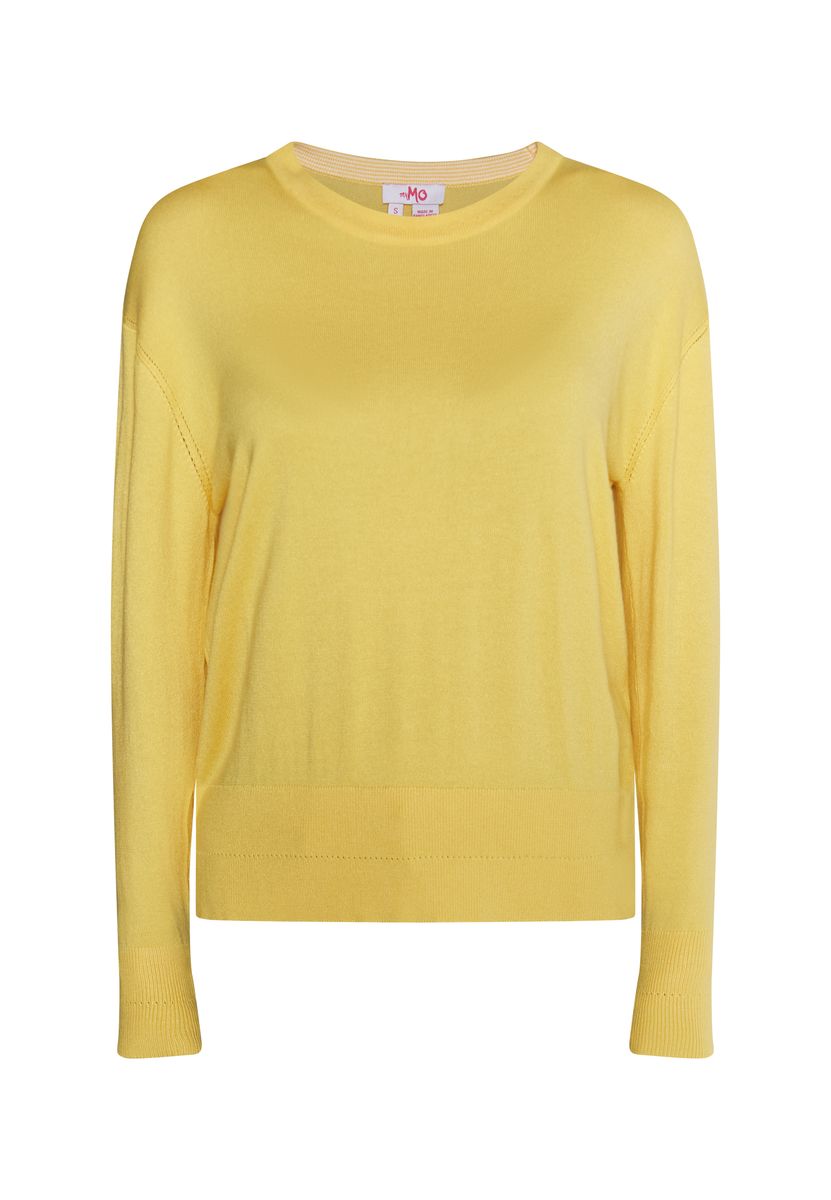 Rippstrick-Pullover mit Stehkragen