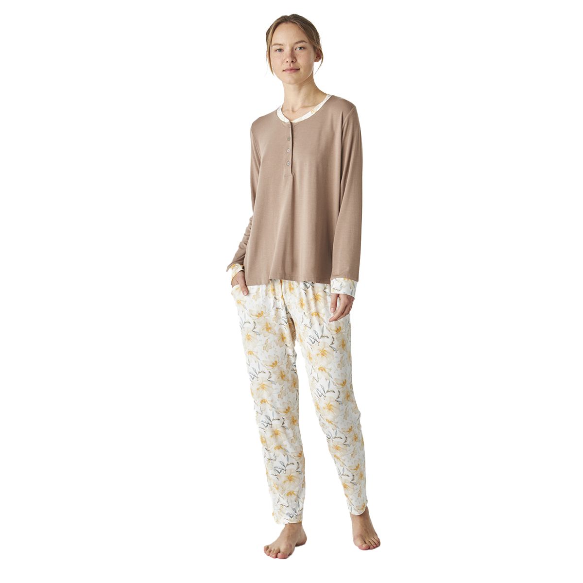 Bedruckter Modal-Pyjama mit Blumenmuster