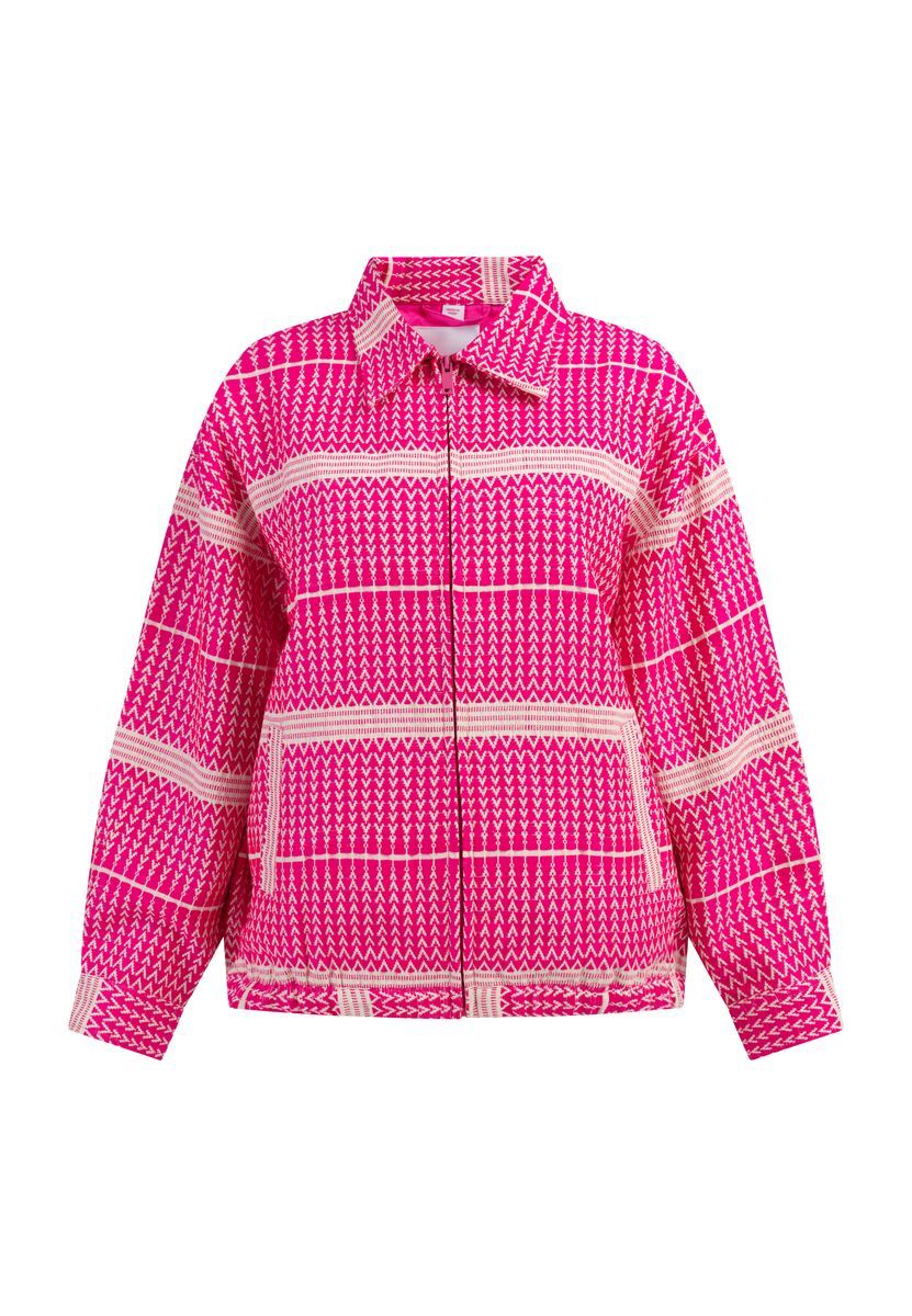 Übergroßer gewebter Geometrie-Blouson