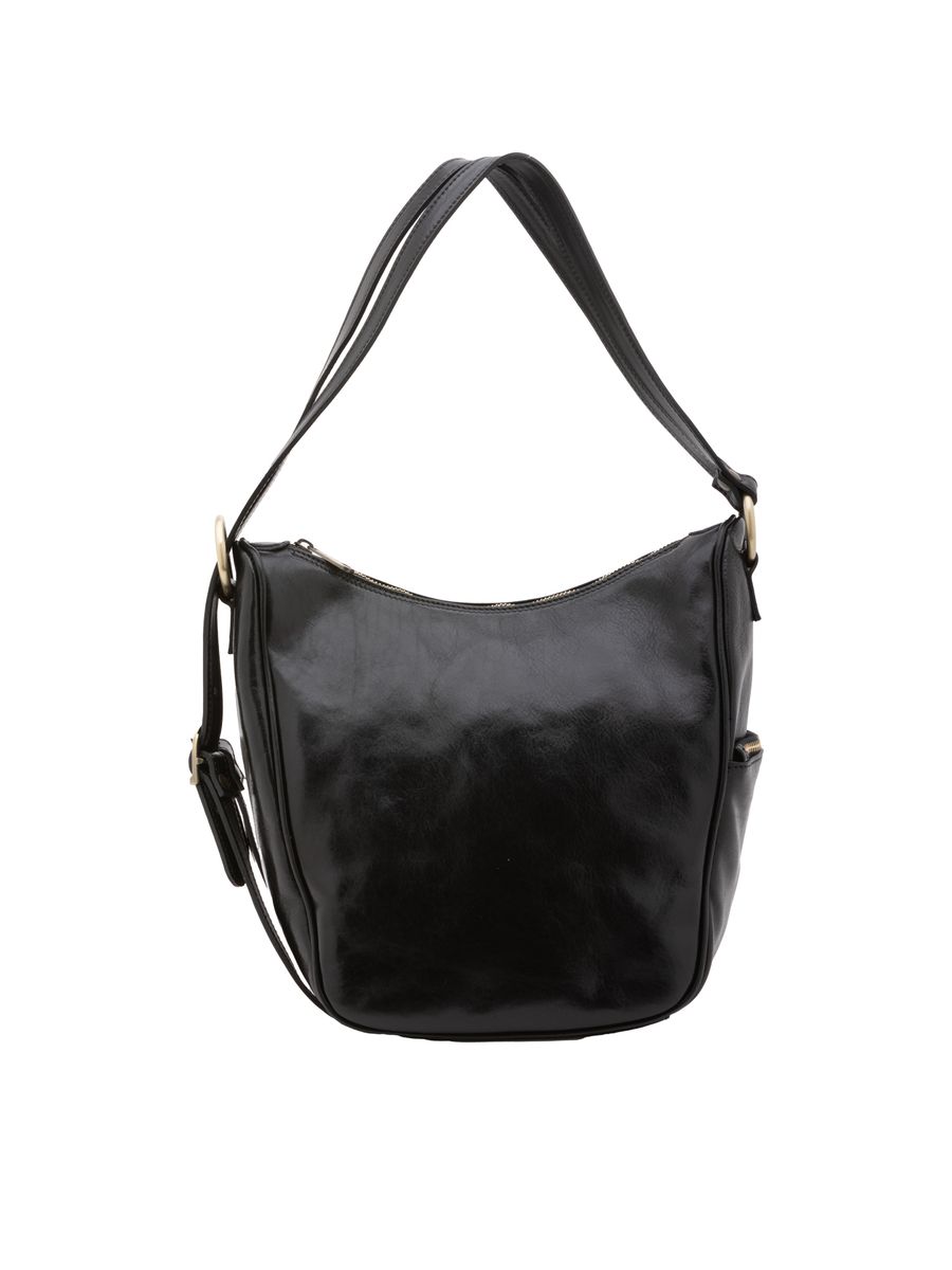 Leder-Hobo-Tasche mit Ring-Detail