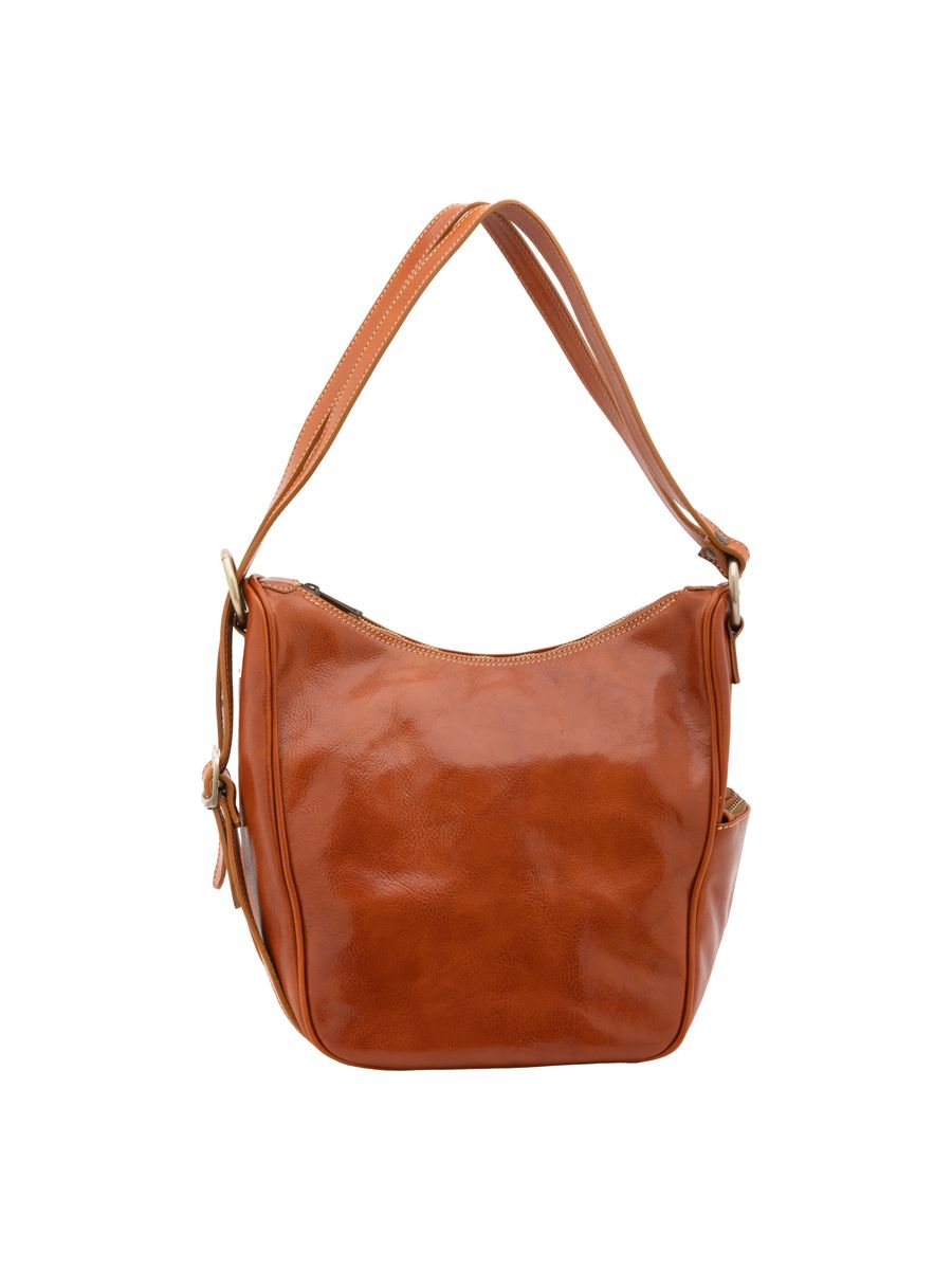 Leder-Hobo-Tasche mit Ring-Detail