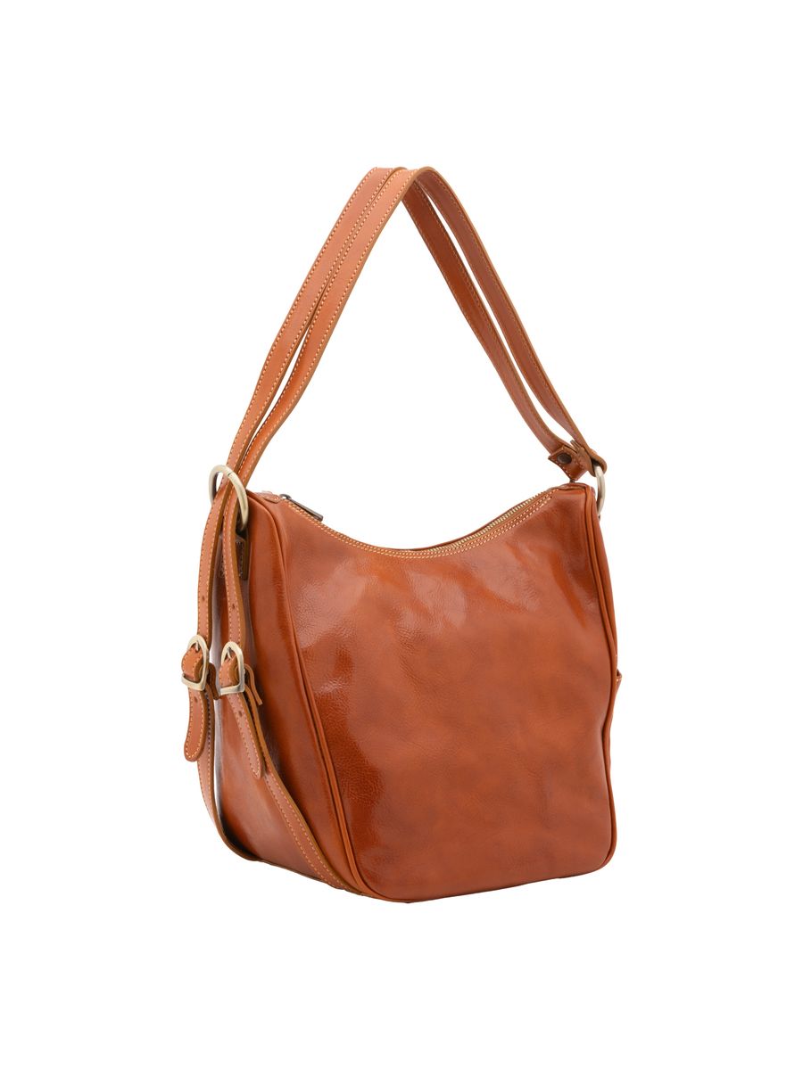 Leder-Hobo-Tasche mit Ring-Detail