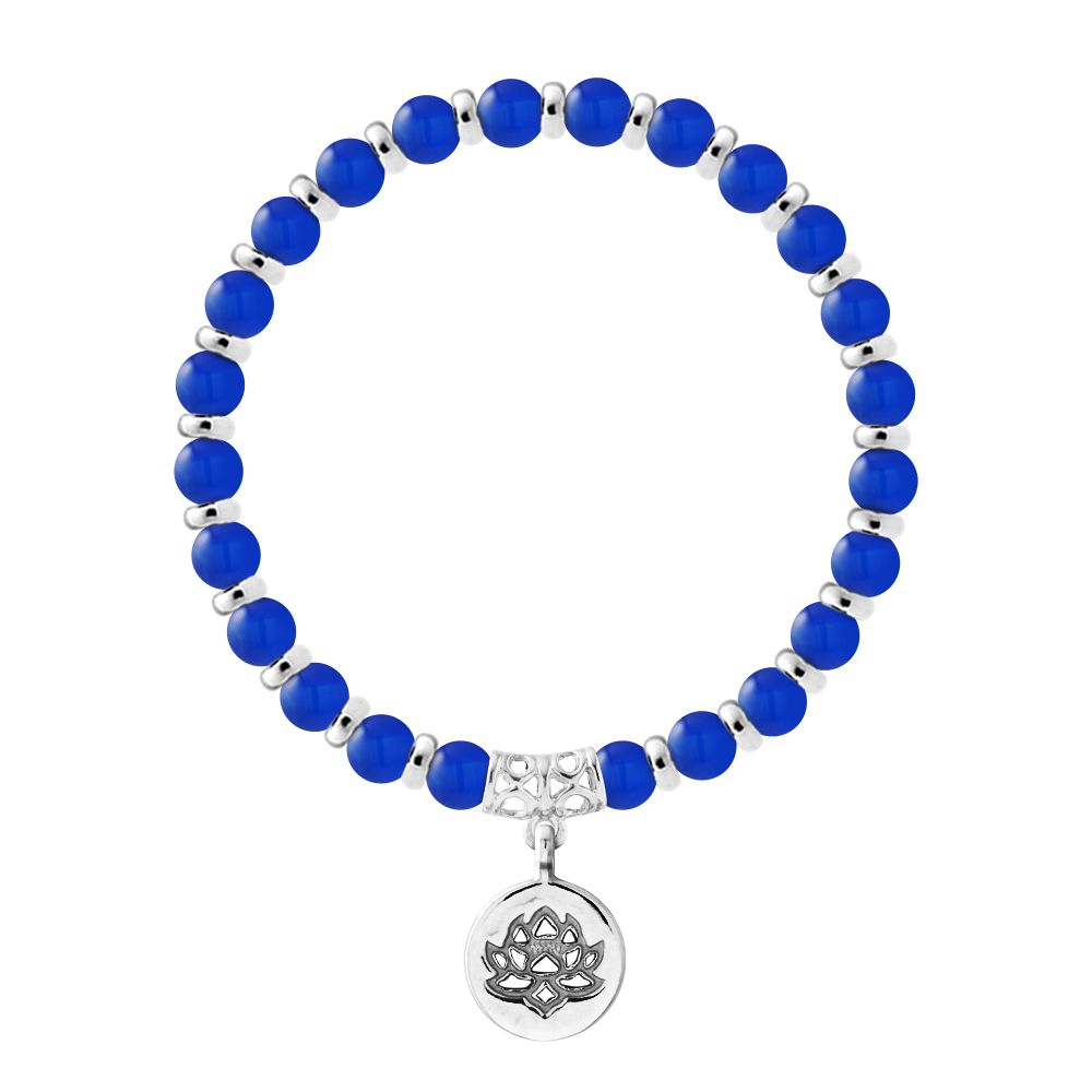 Perlenarmband mit Lotus-Anhänger