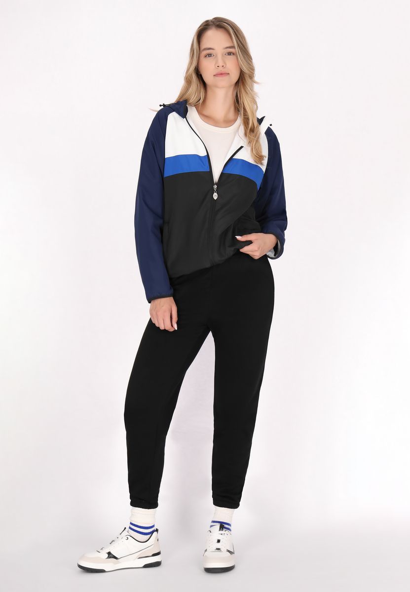 Kapuzen-Anorak im Colorblock-Design