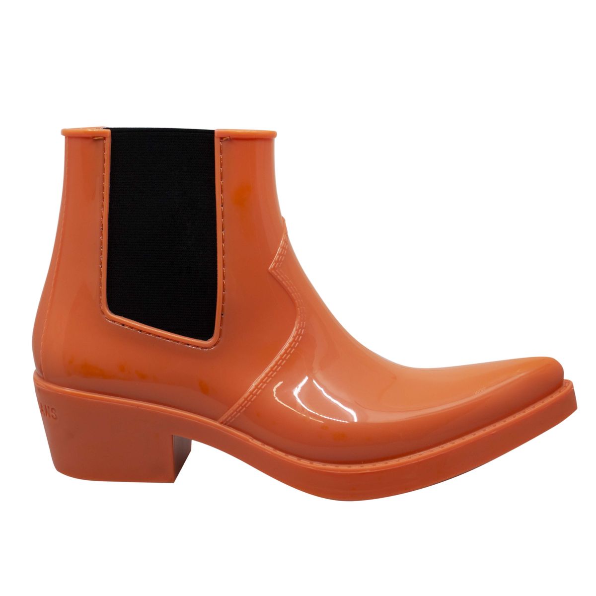 Glänzende Chelsea-Gummistiefel mit spitzer Kappe
