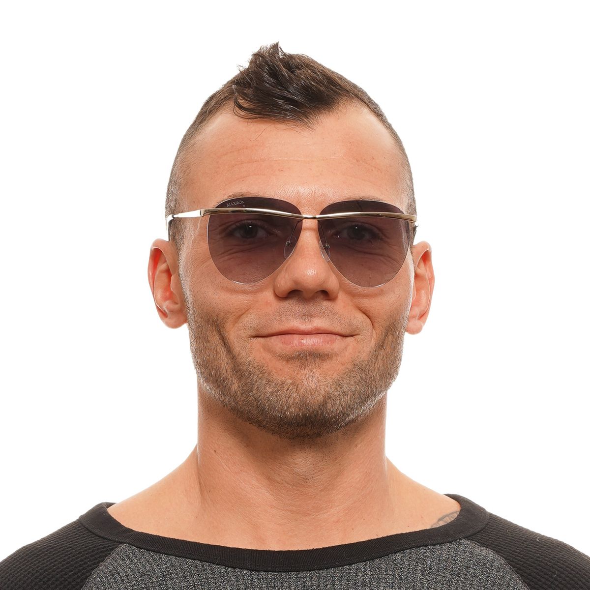 Raffinierte randlose Pilotenbrille mit Verlauf
