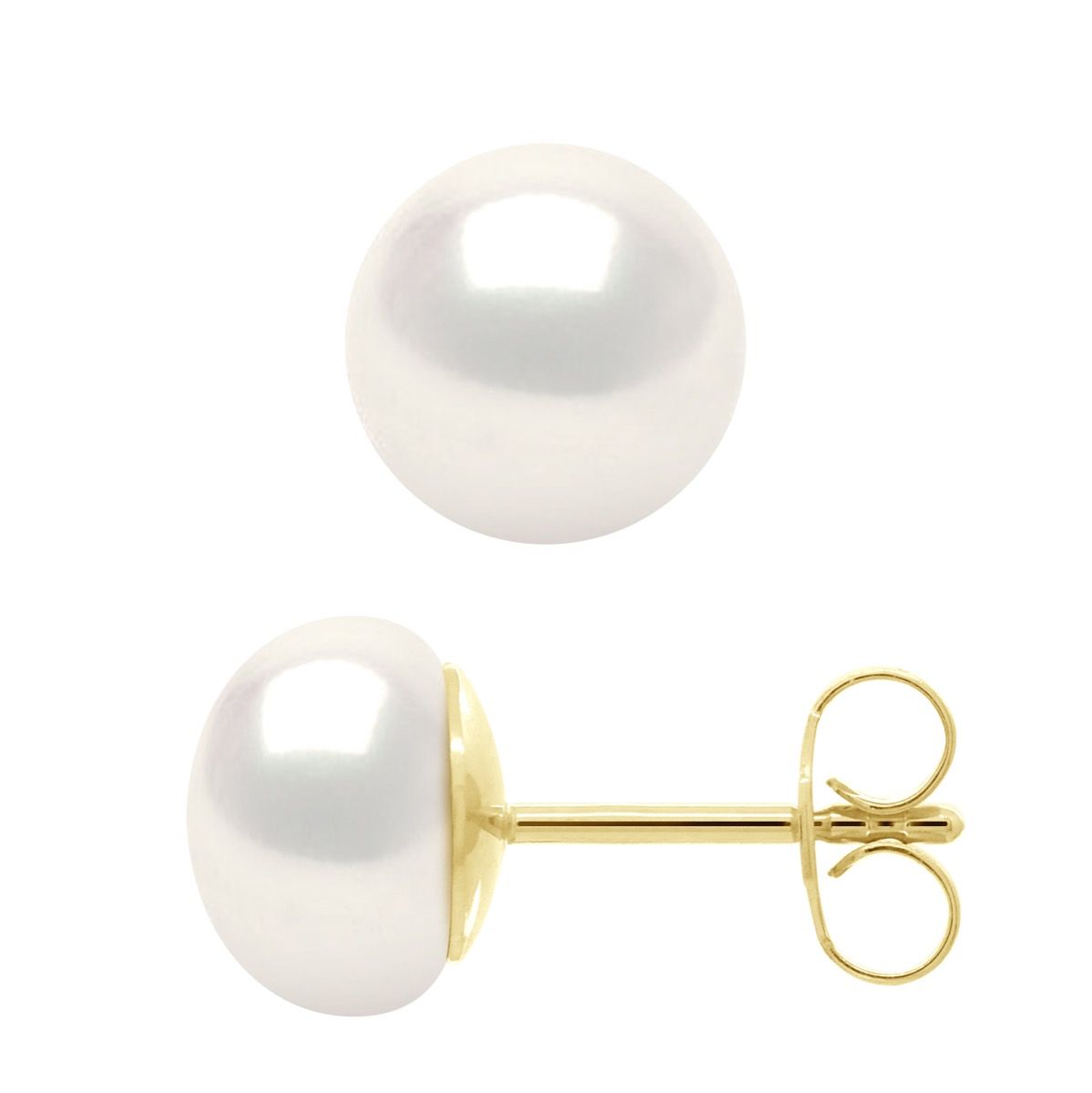 Elegante Goldene Perlenohrstecker