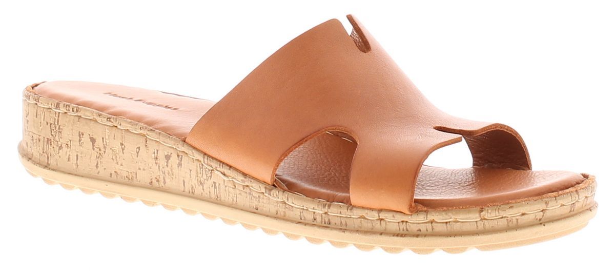 Leder-Mules mit Keilabsatz