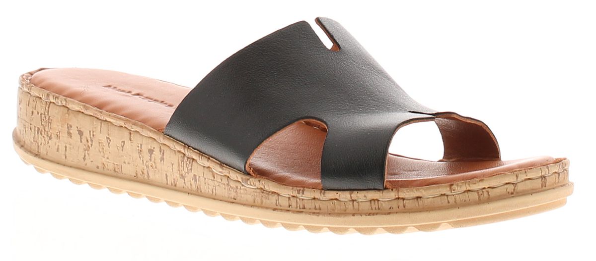 Leder-Mules mit Keilabsatz
