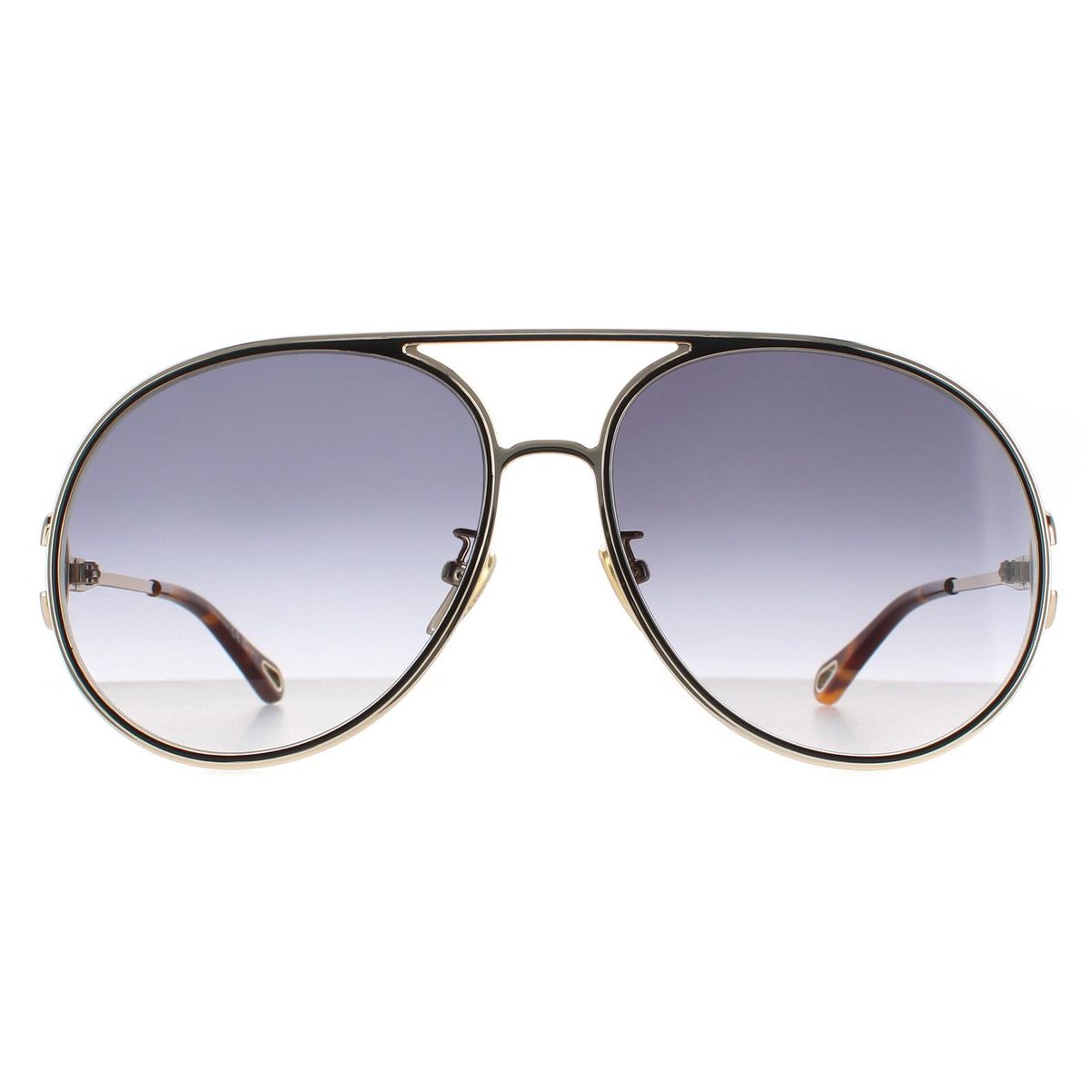 Oversized-Pilotenbrille mit grauem Farbverlauf