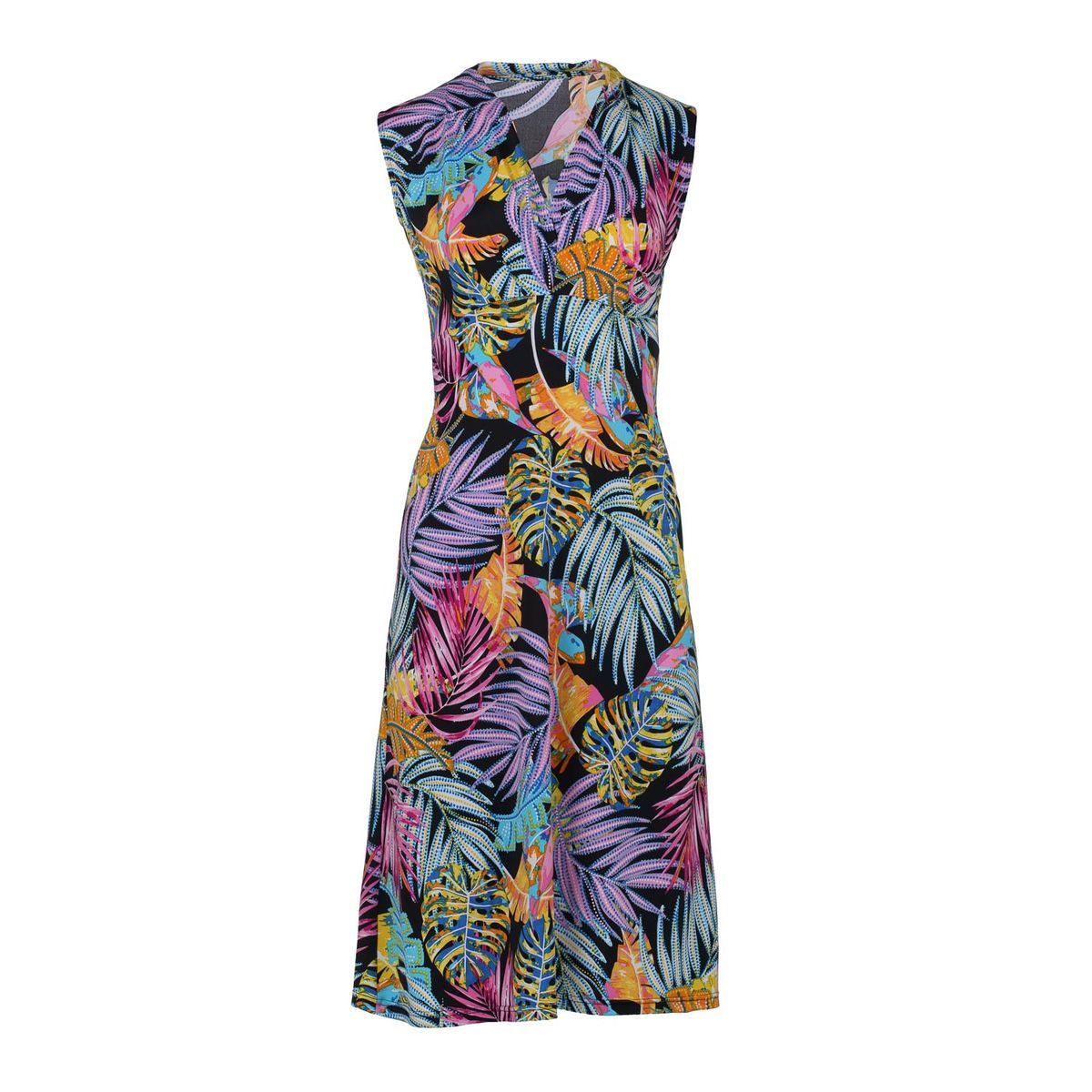 Empire-Kleid mit tropischem Print