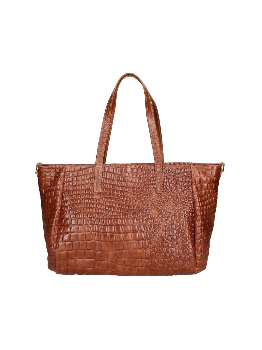 Italienische Leder-Tasche mit Krokoprägung