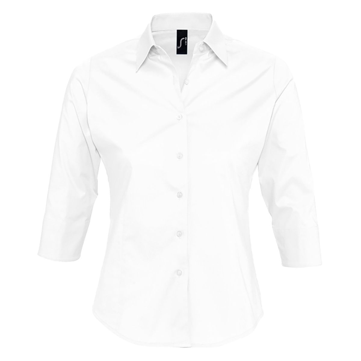Taillierte 3/4-Arm Stretch-Bluse