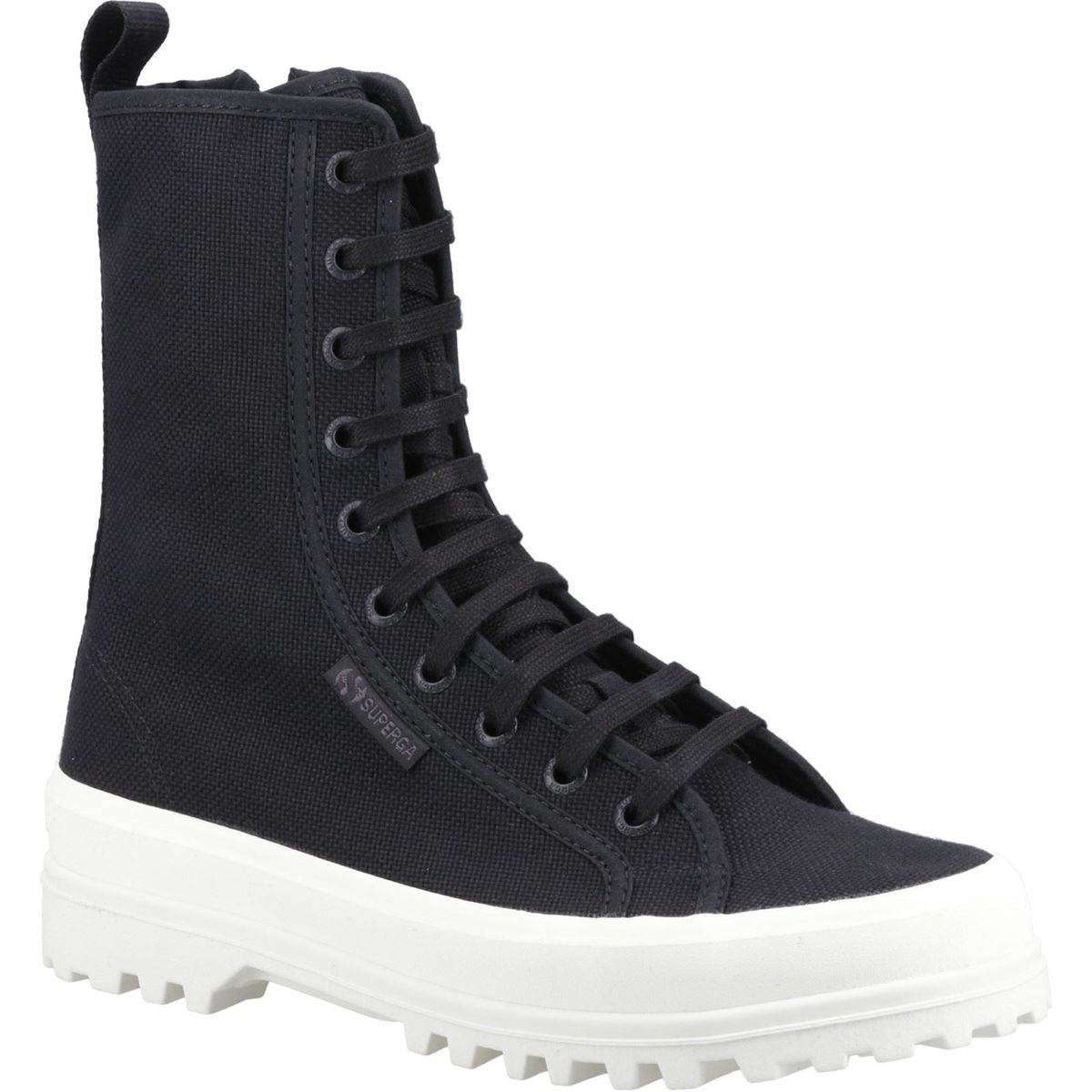 Hohe Canvas-Stiefel mit Profilsohle