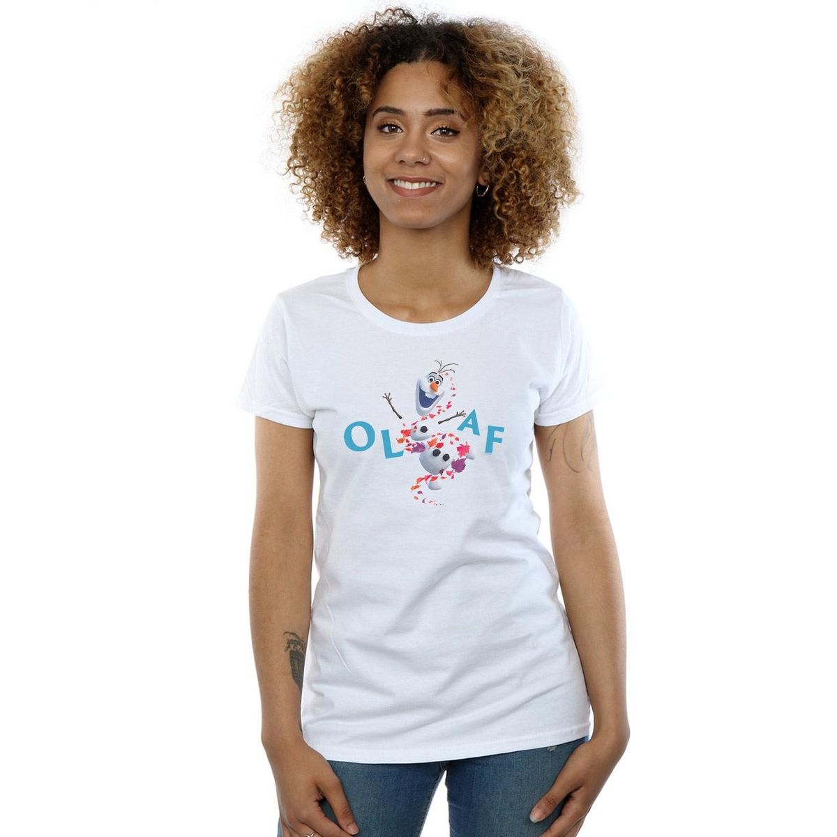 Baumwoll-T-Shirt mit Olaf-Grafikdruck