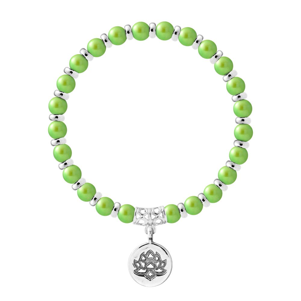 Perlenarmband mit Lotusblüten-Anhänger