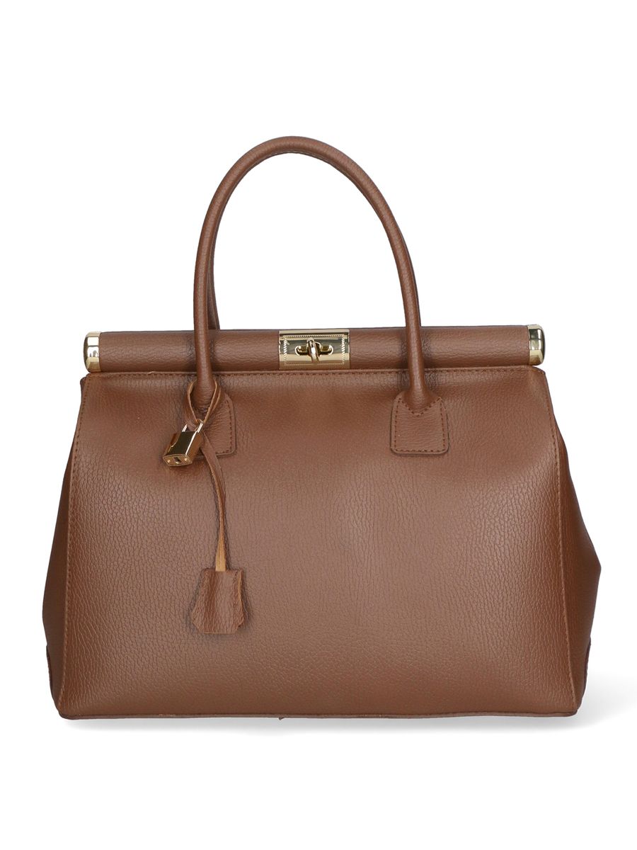 Handgefertigte Henkeltasche aus genarbtem Leder