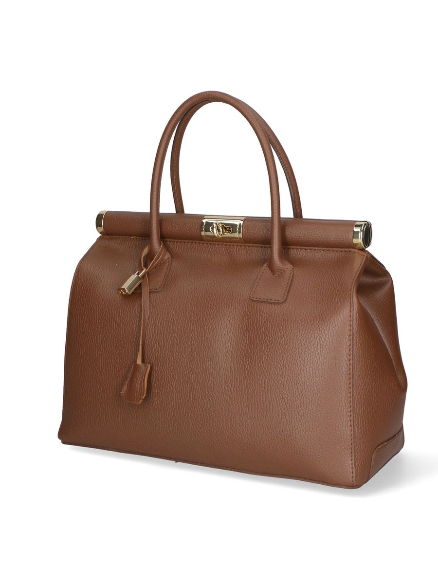 Handgefertigte Henkeltasche aus genarbtem Leder