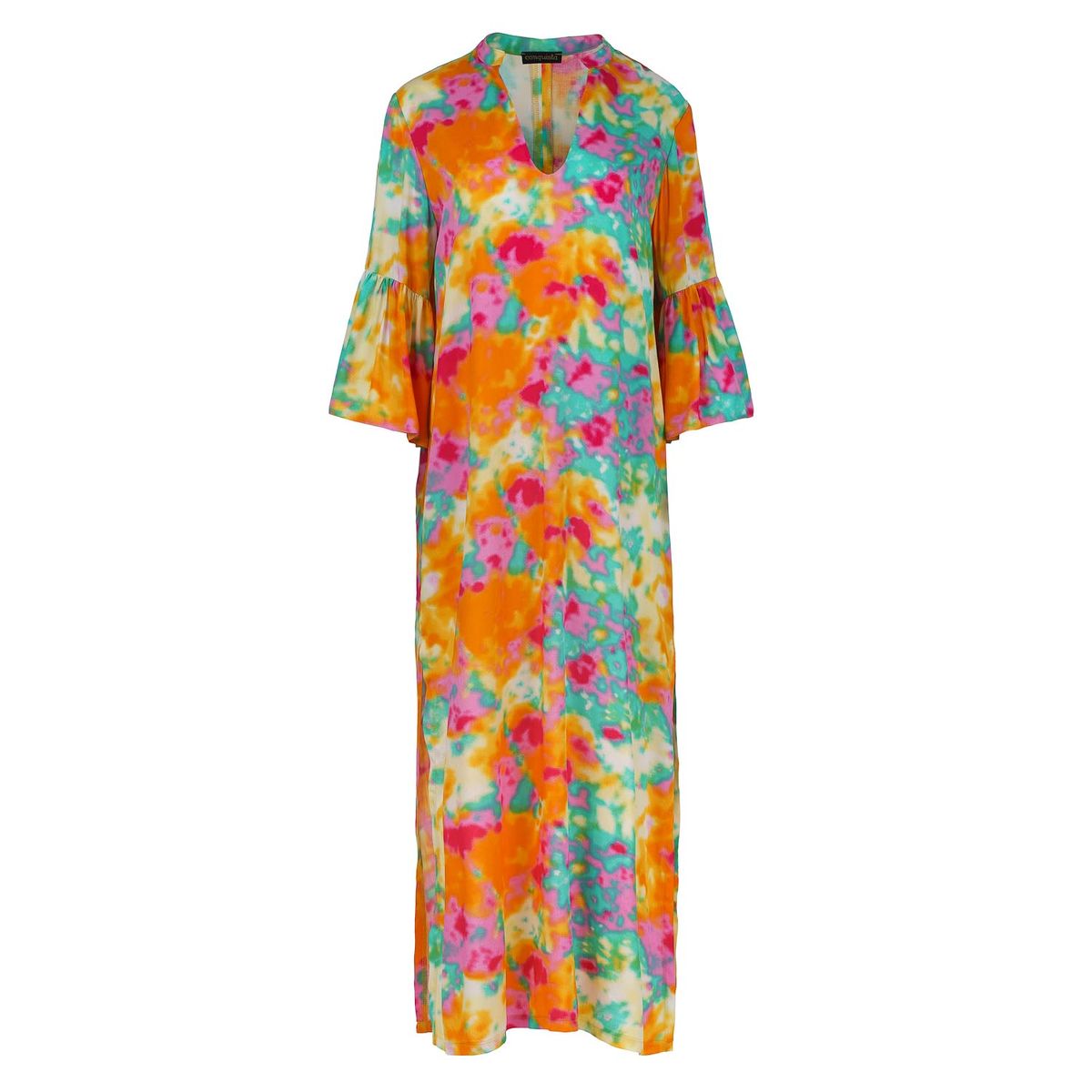 Fließender Kaftan mit abstraktem Blumenmuster