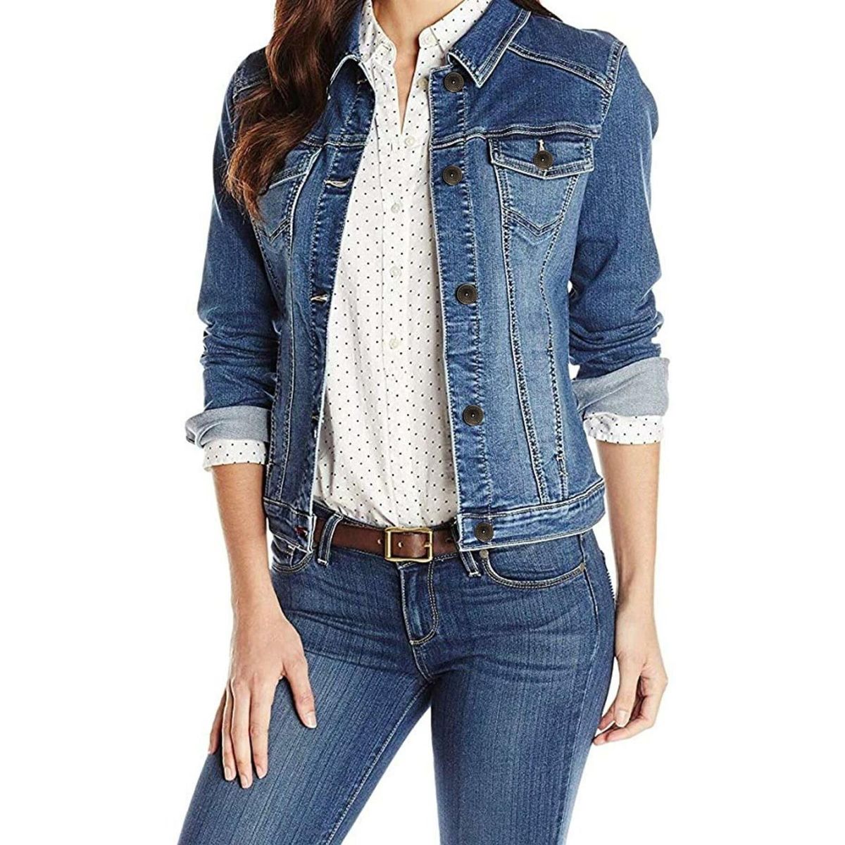 Klassische Stretch-Jeansjacke